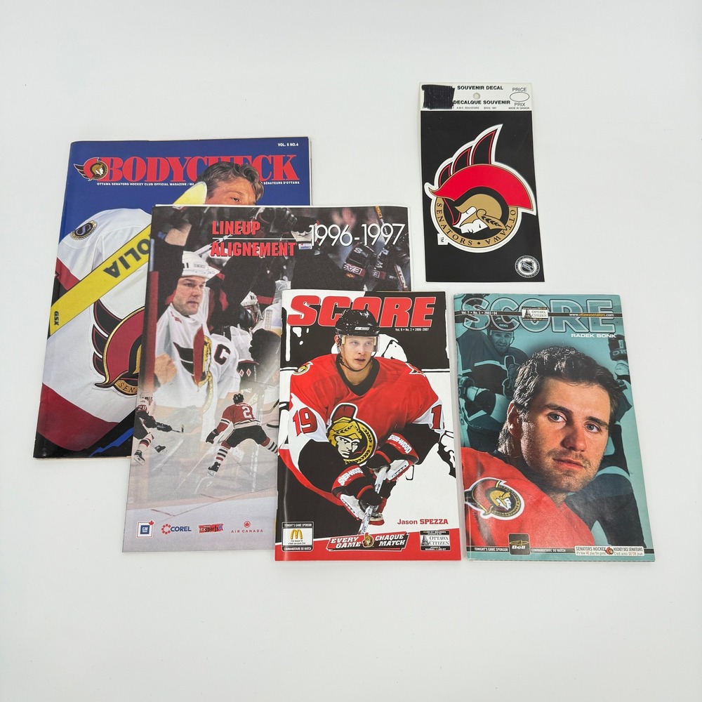 Ottawa Senators Magazine Program Lot Bodycheck Score Spezza Bonk Decal 1996-2007